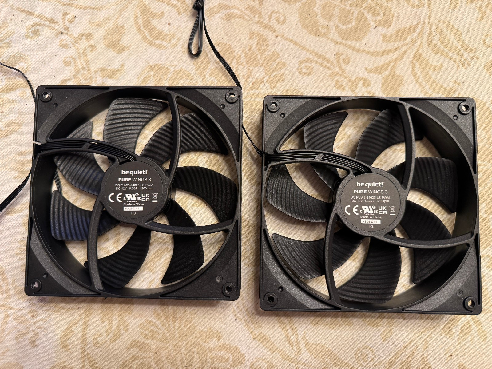 Two be quiet Pure Wings 3 140mm PWM Case Fan - Black