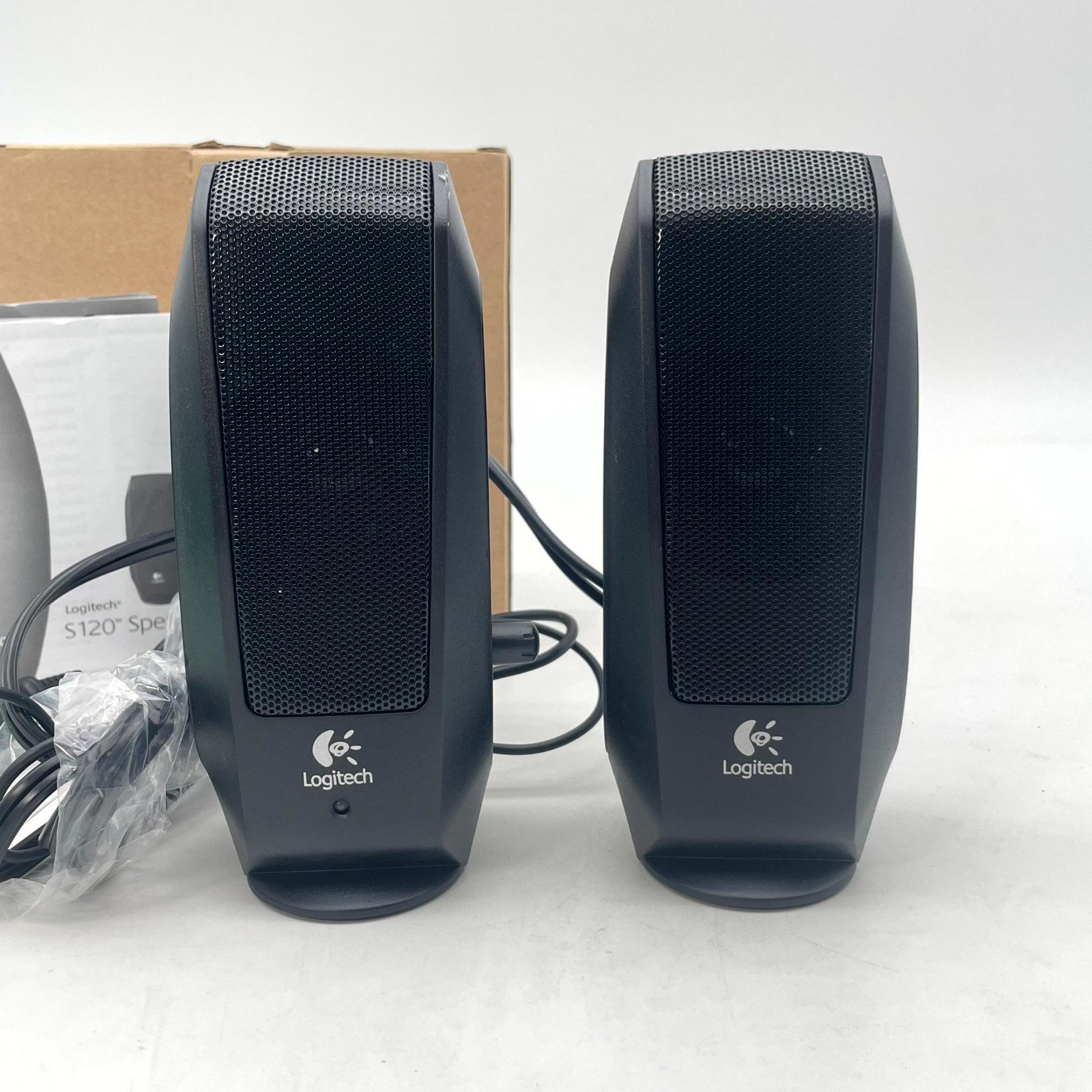 Logitech S120 2.0 Stereo Multimedia Speakers Wired Black Compact For PC & Mac
