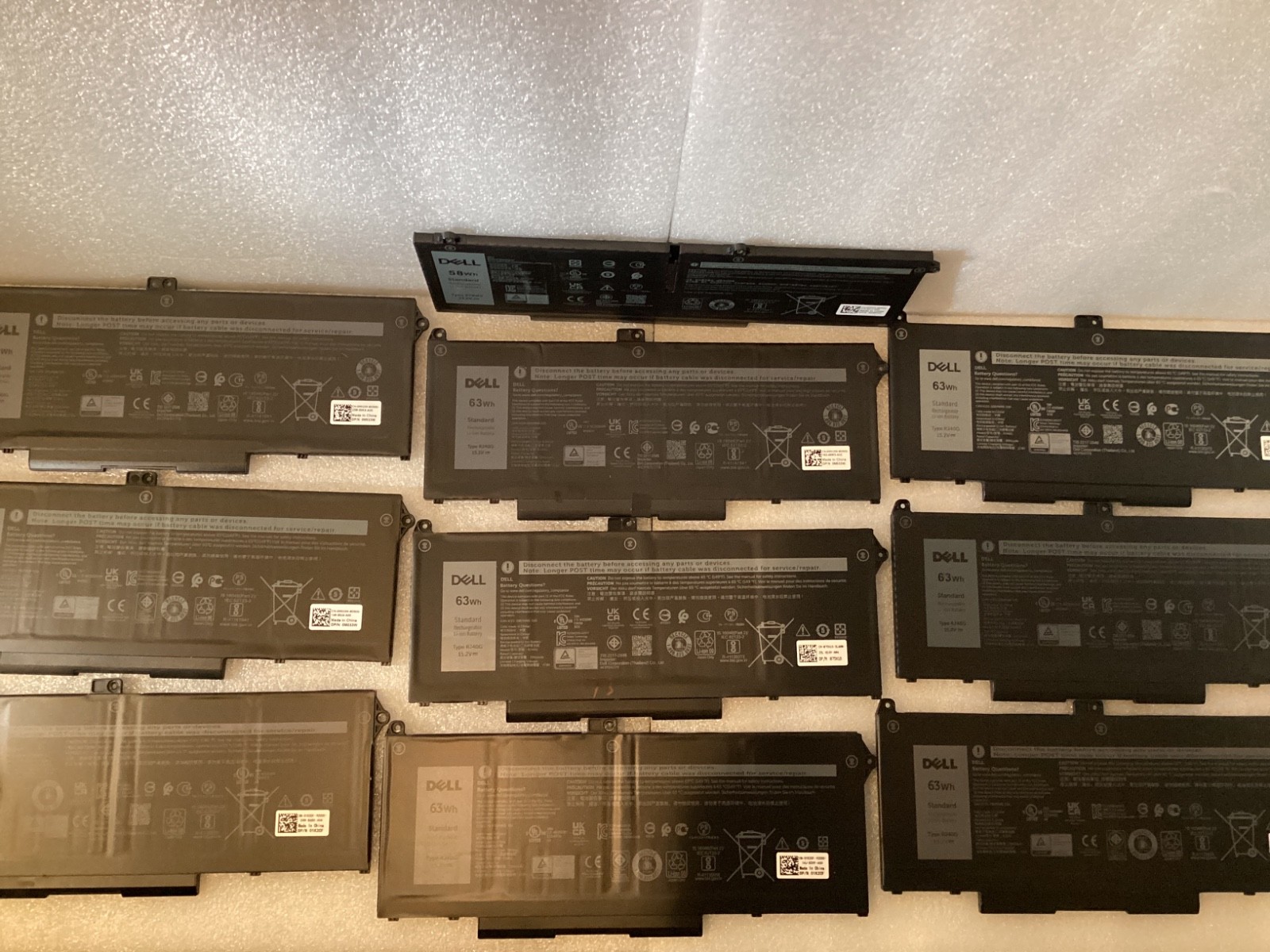 Lot of 10OEM Dell Latitude 5420 5520 63WH Battery RJ40G M033W - Excellent