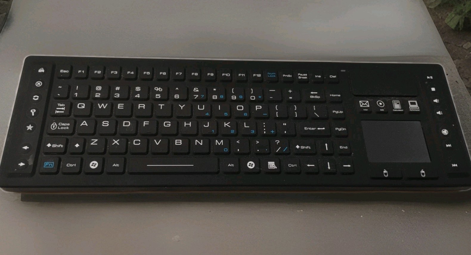 Wireless RF Waterproof Silicone Keyboard with Touchpad TBK104 