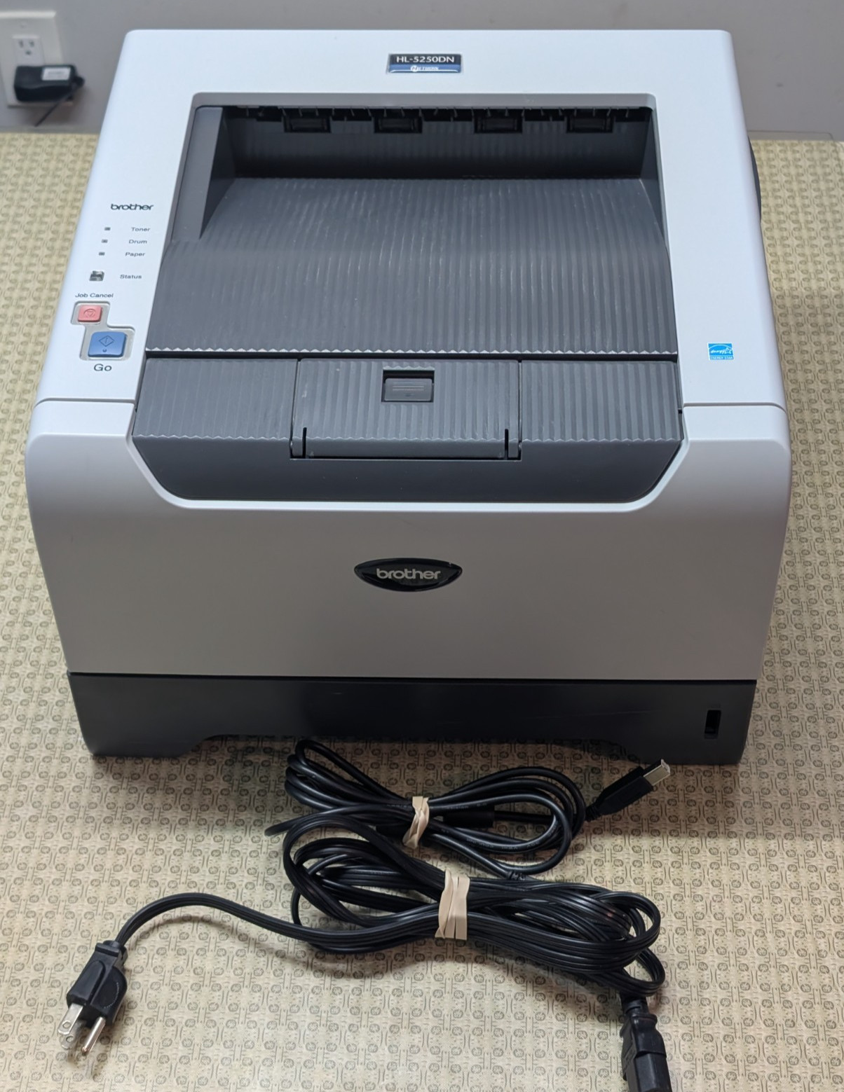 Brother HL-5250DN Laser Printer 8,161 Pg Ct w/ OEM Toner @92% & Drum @67% Duplex