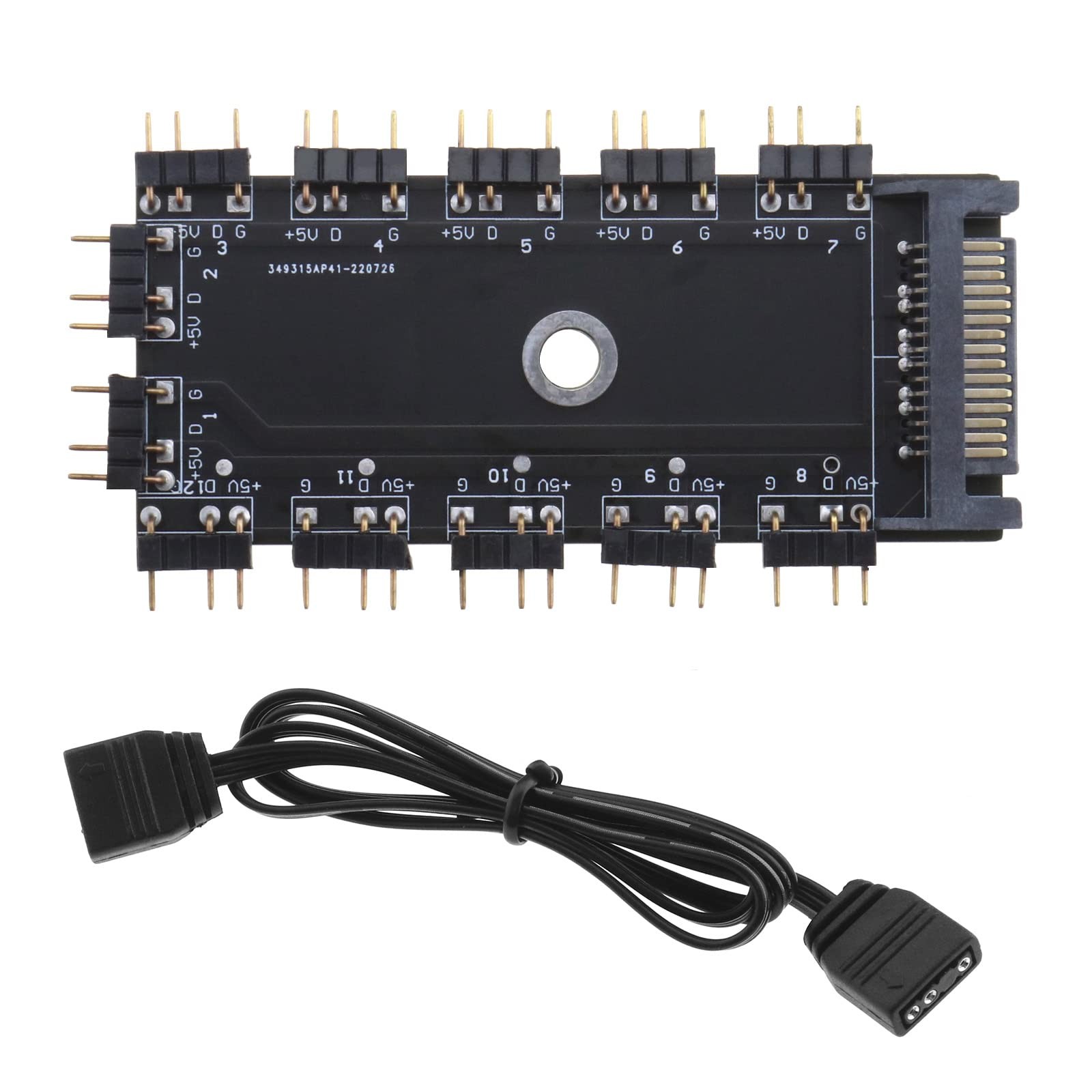 ARGB Hub for Addressable RGB Headers/Controllers - 1 to 11 Ports, 5V 3 Pin RG...
