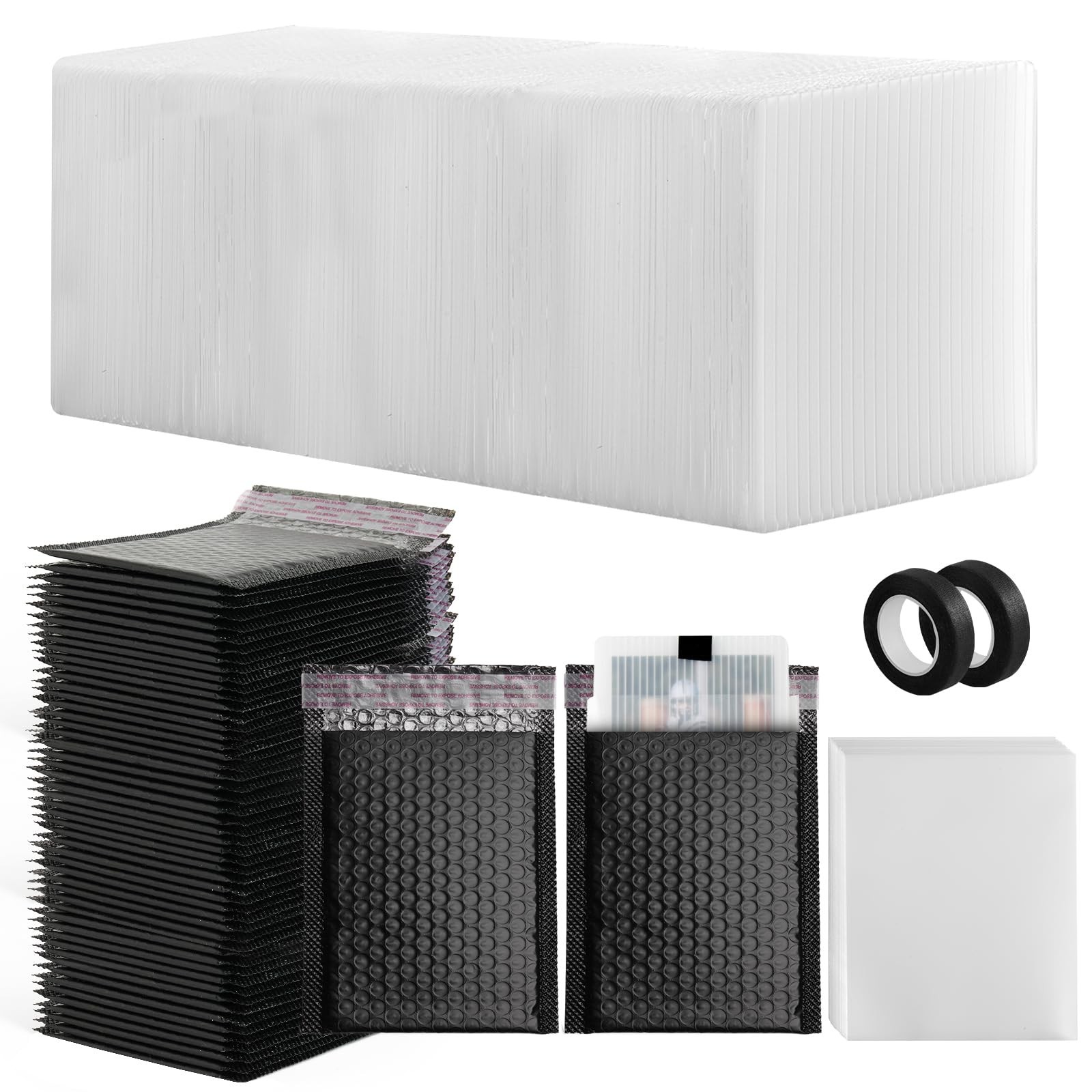 242 Pcs Trading Card Shipping Protector Set Include 120 3.5" x 4.5" Plastic T...