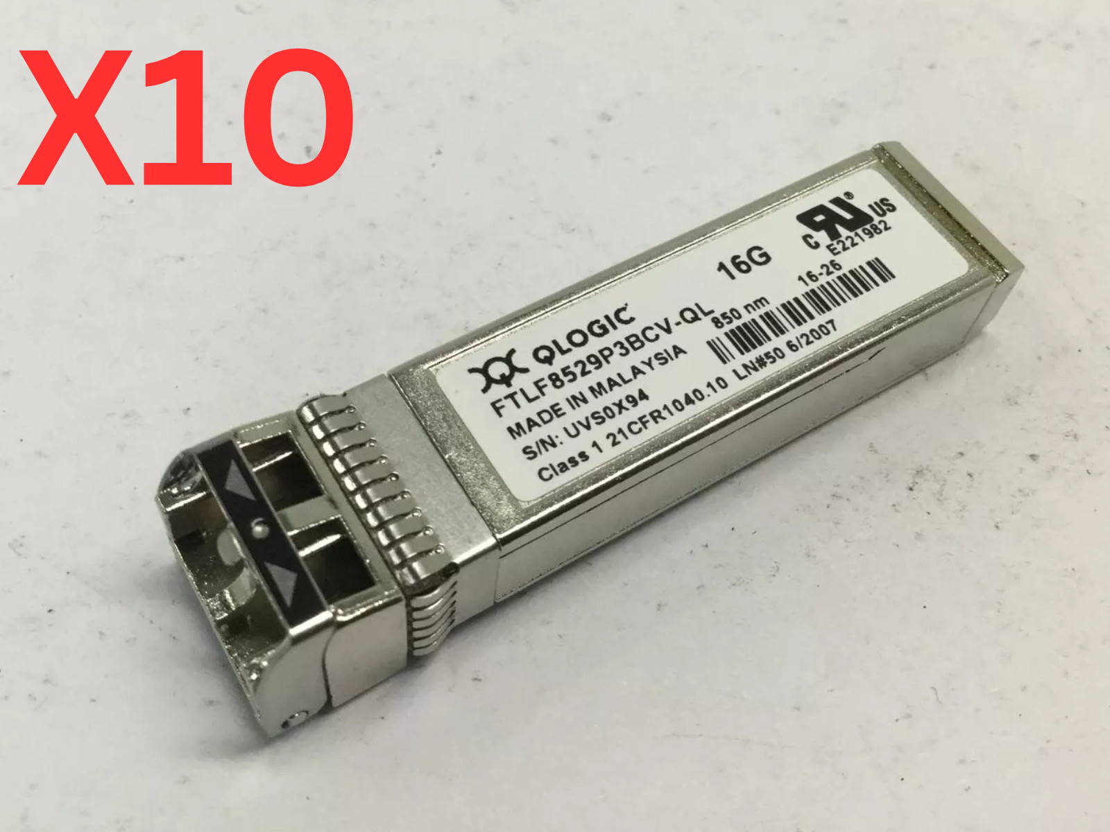 *LOT OF 10* Qlogic FTLF8529P3BCV-QL 16GB SW SFP+ 300m 850NM Optical Transceiver