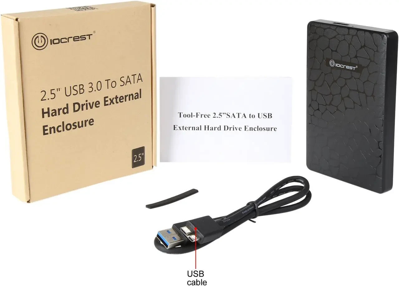 Syba SY-ENC25054 USB 3.0 USB 3.0 to SATA 2.5" Hard Drive External Enclosure Case