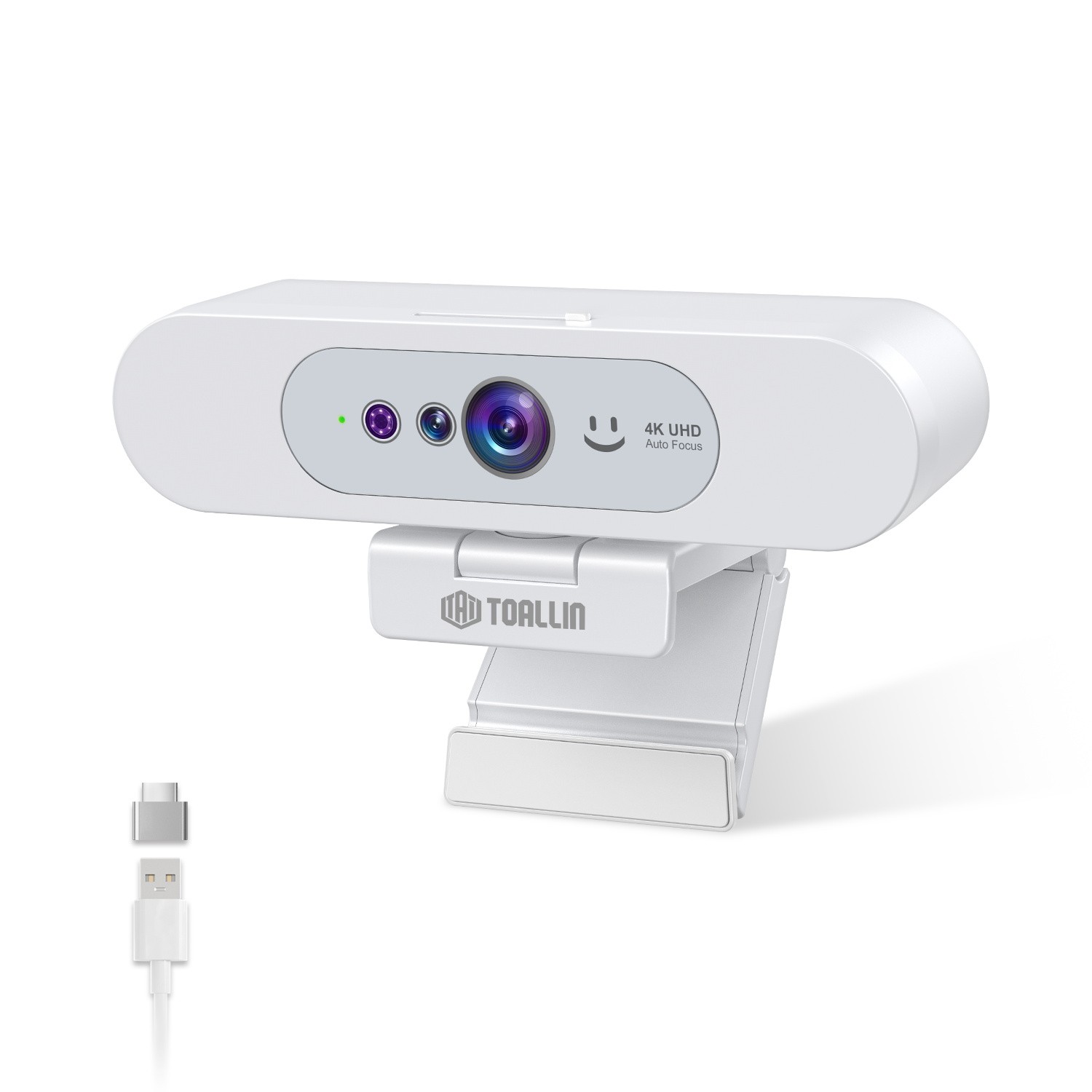 TOALLIN 4K UHD Autofocus Windows Hello Webcam,w/ Built-in Mic,Privacy Protection