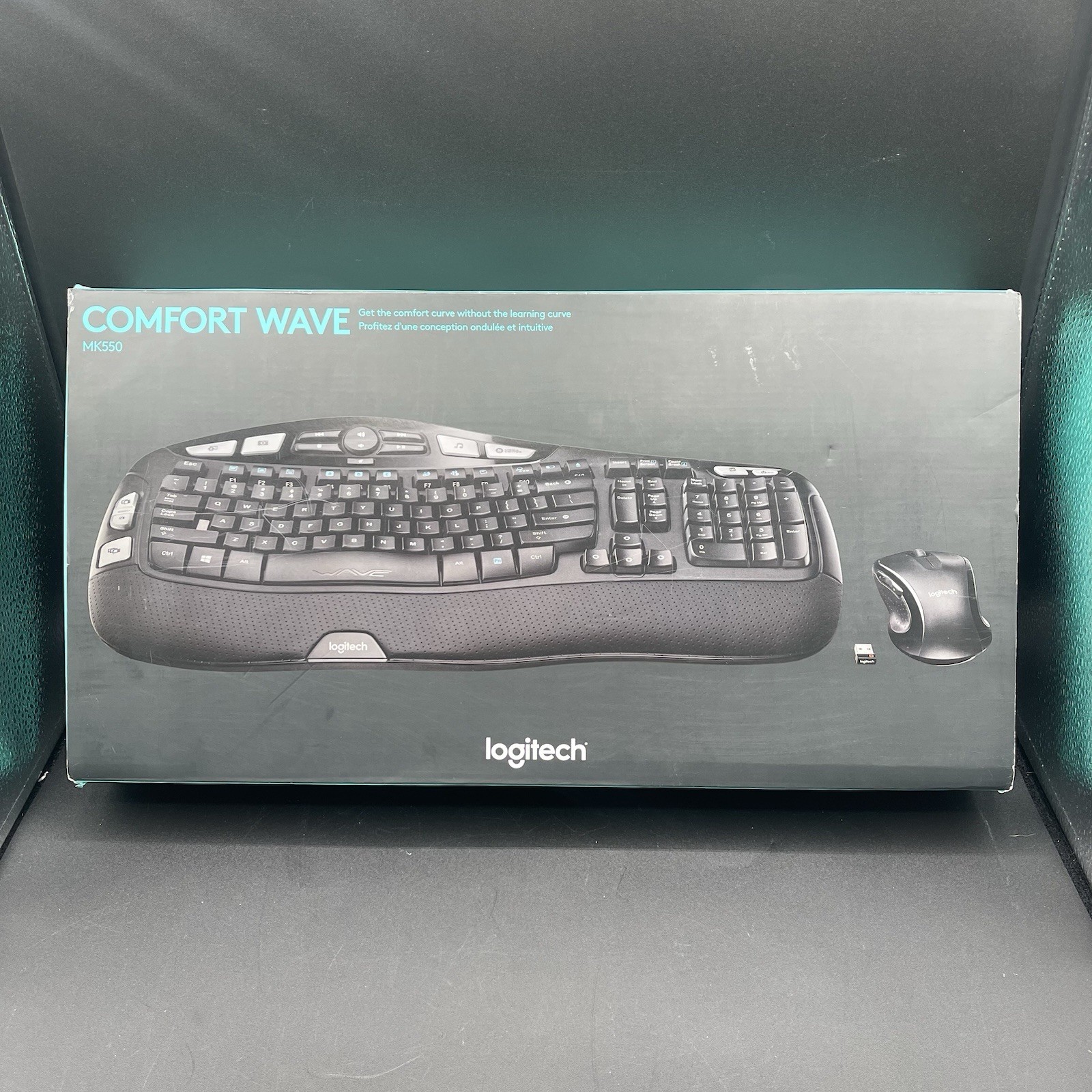 Logitech MK550 Comfort Wave K350 Wireless Keyboard M510 Mouse Combo w/USB - Read