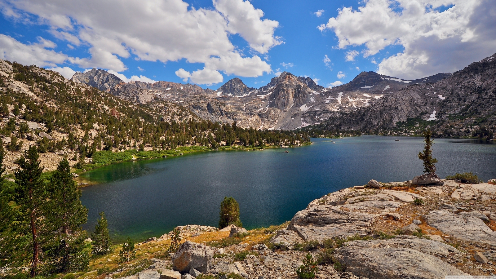 Landscape nature lake california national park mountains Custom Gaming Mat Desk