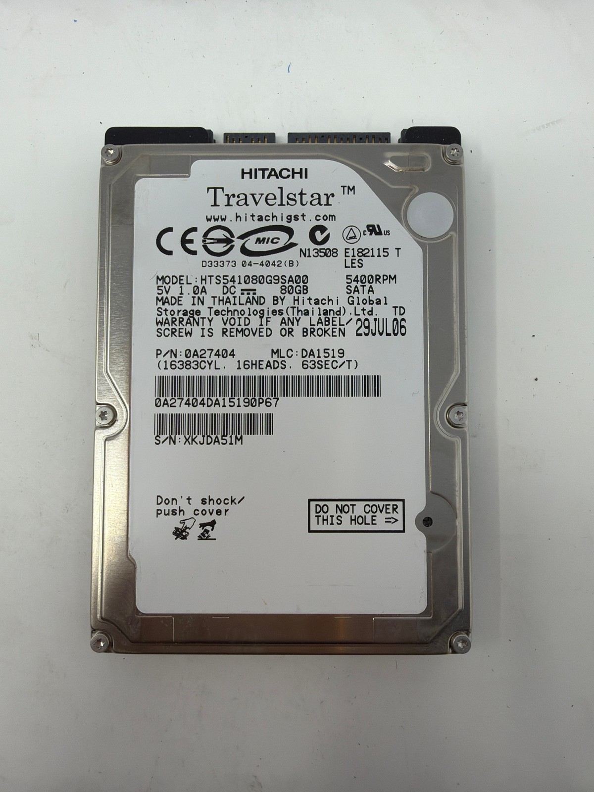 Hitachi HTS541080G9SA00 80GB SATA Grade B