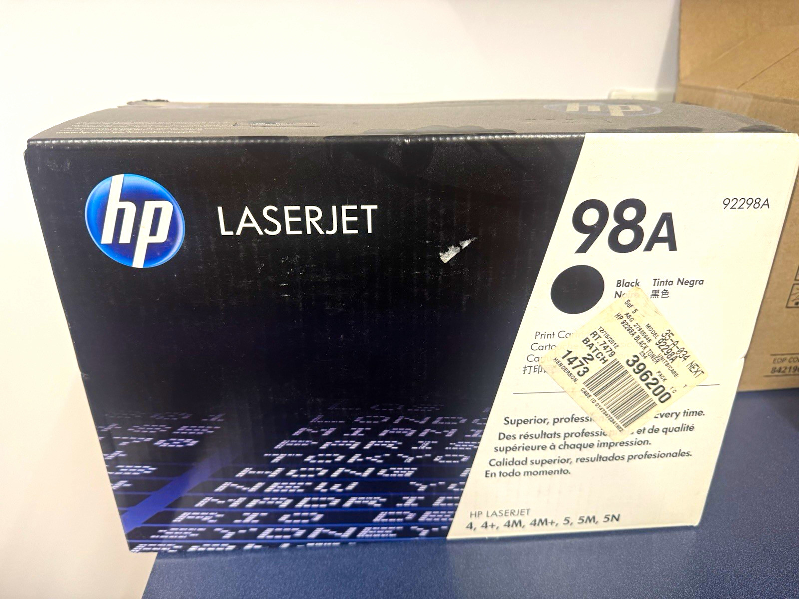 HP 98A 92298A Black Genuine Laser Toner Cartridge for LaserJet 4/4+/4M/5