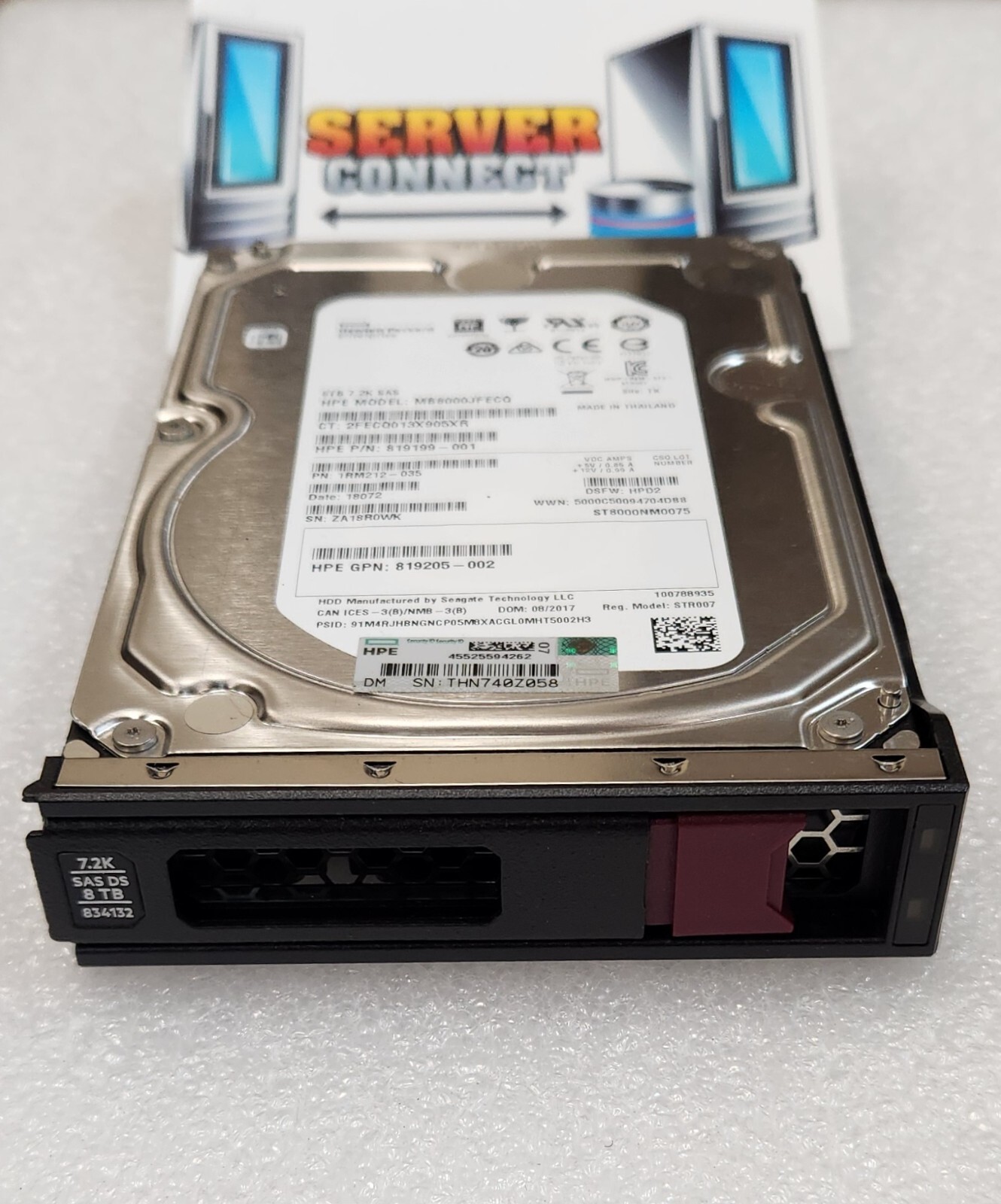 834031-B21 -- HP 8TB 7.2K 12G SAS 3.5" 512e LP MDL HDD -- 834132-001