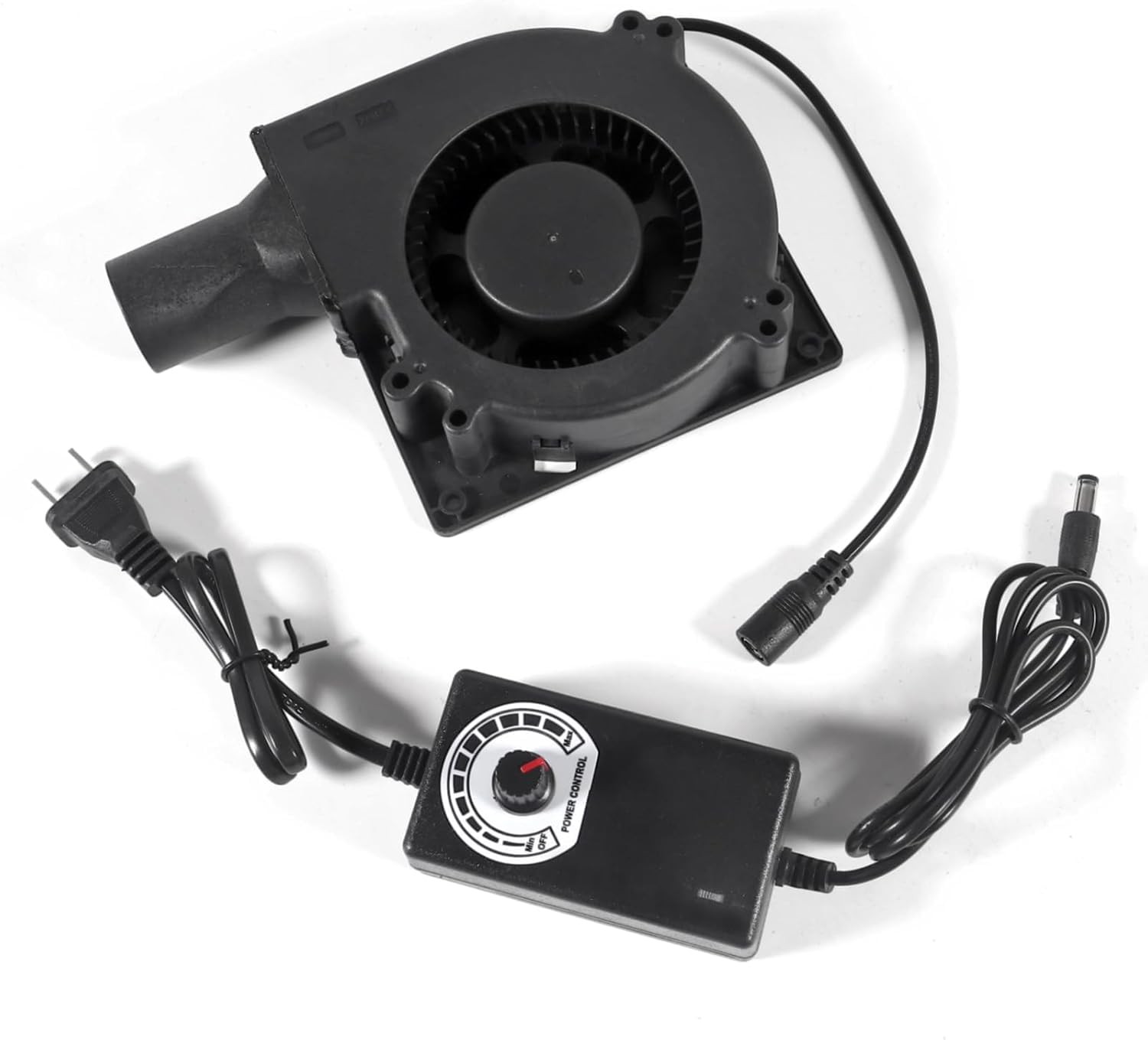 120mm Dual Ball Blower Fan 12V with AC Plug & Speed Controller for Cooling