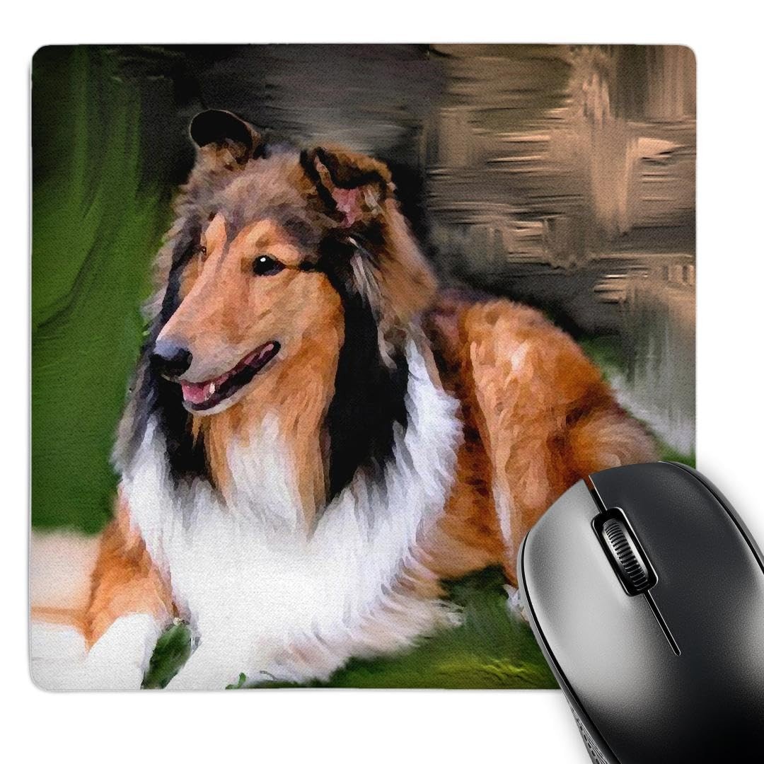 3dRose LLC 8 x 8 x 0.25 Inches Mouse Pad, Rough Collie (mp_4155_1)