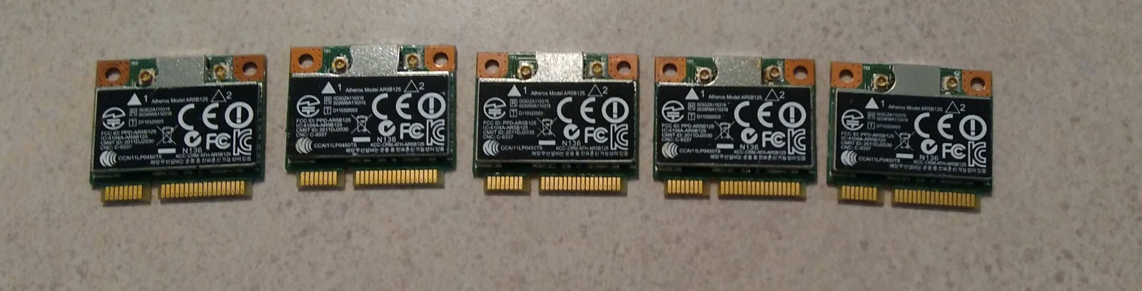 LOT OF 5 Atheros AR9435/AR5B125 Wireless WIFI WLAN Card 675794-001 670036-001 