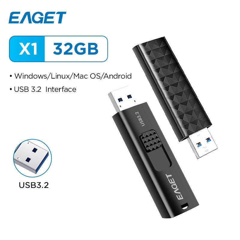 EAGET 32GB 64GB 128GB 2Pack Flash Drive USB3.2 Gen 1 USB Drive Storage Expansion