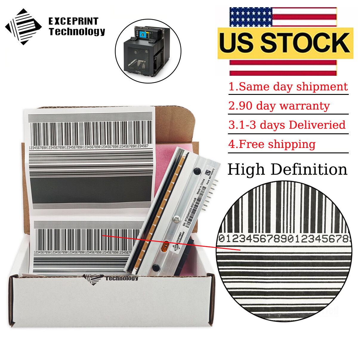✅ P1046696-099 Printhead for Zebra ZE500-4 Thermal Printer 203dpi USA STOCK ✅