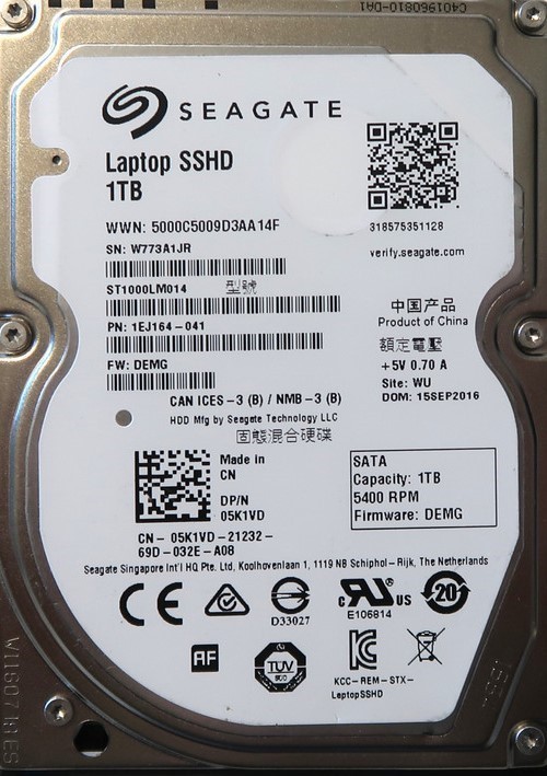 ST1000LM014 1EJ164-041 05K1VD DEMG (W77) WU China 1000gb 2.5" Sata HDD SEP/2016
