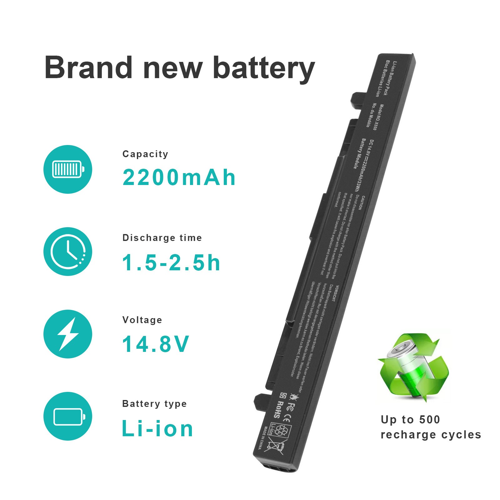 LOT X550 Battery For Asus A41-X550A A41-X550 X550L X550B X550C X450 2200mA 14.8V