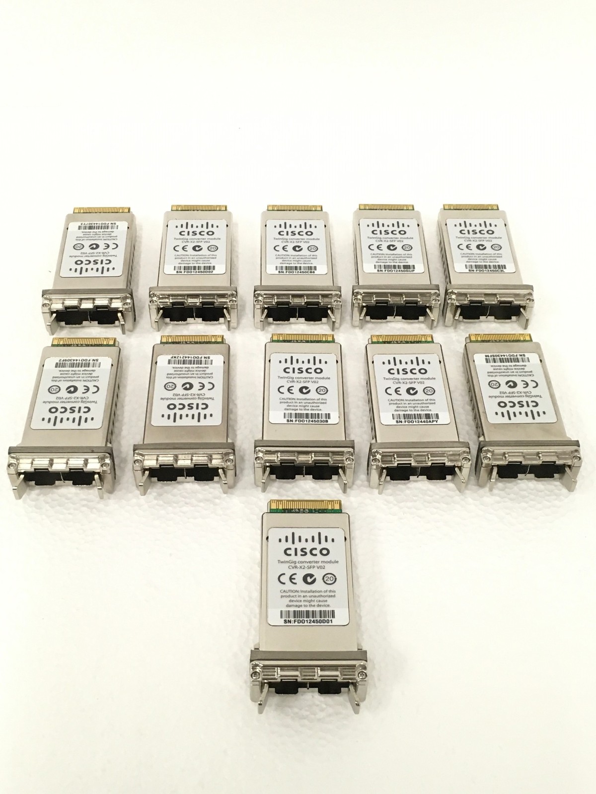 Lot of 11 Cisco CVR-X2-SFP V02 TwinGig Converter Modules WORKING 
