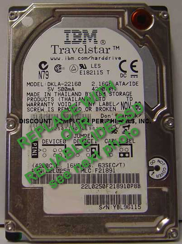 4GB IDE SSD Replace Worn Out DKLA-22160 Hard Drive with 2.5" 44 PIN CF SSD Card