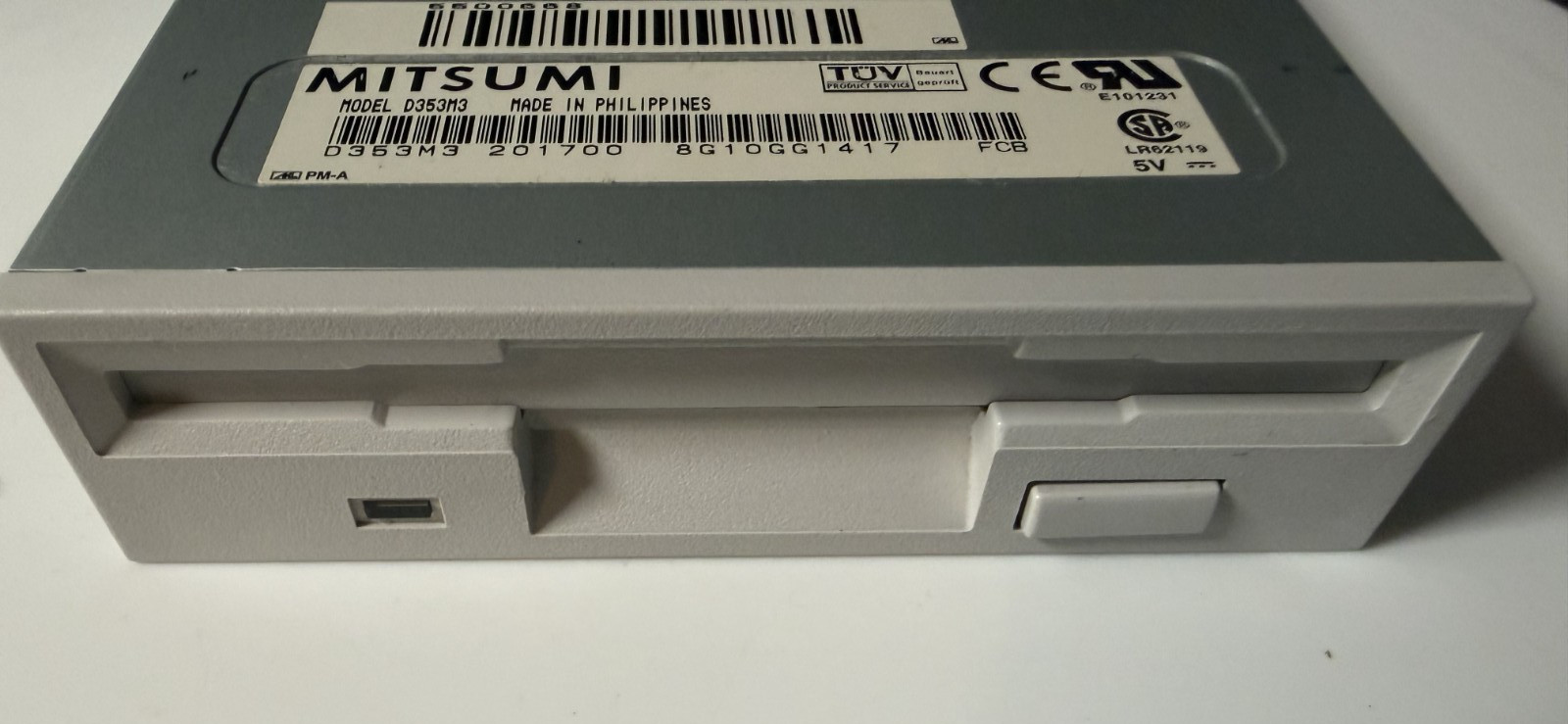 Mitsumi D359M3 1.44MB 3.5" Internal Floppy Disk Drive White Bezel Tested Clean