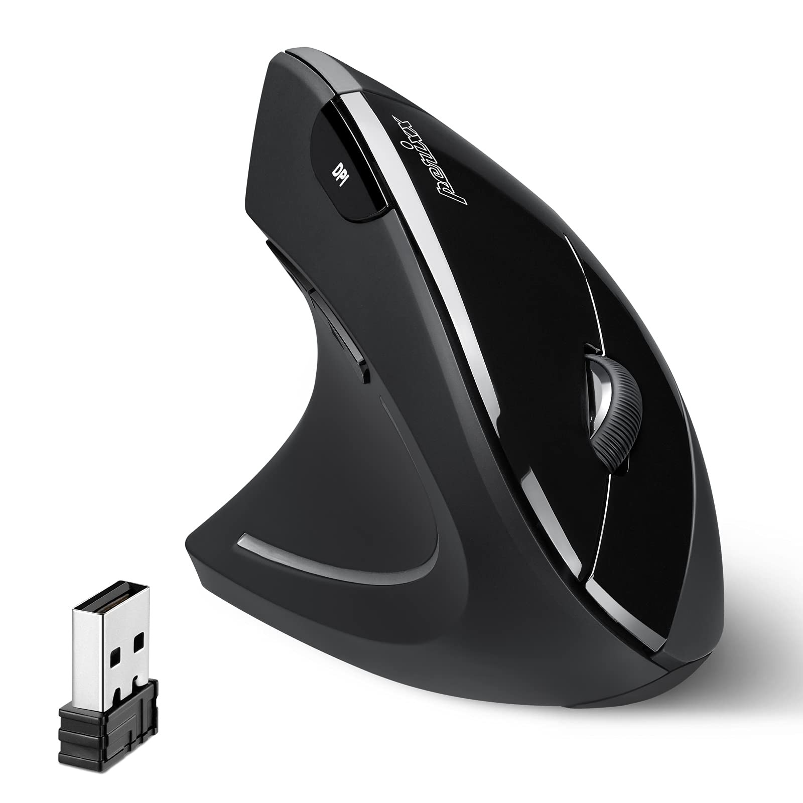 Perixx PERIMICE-713L, Wireless Ergonomic Left Handed Vertical Mouse, 6 Buttons D