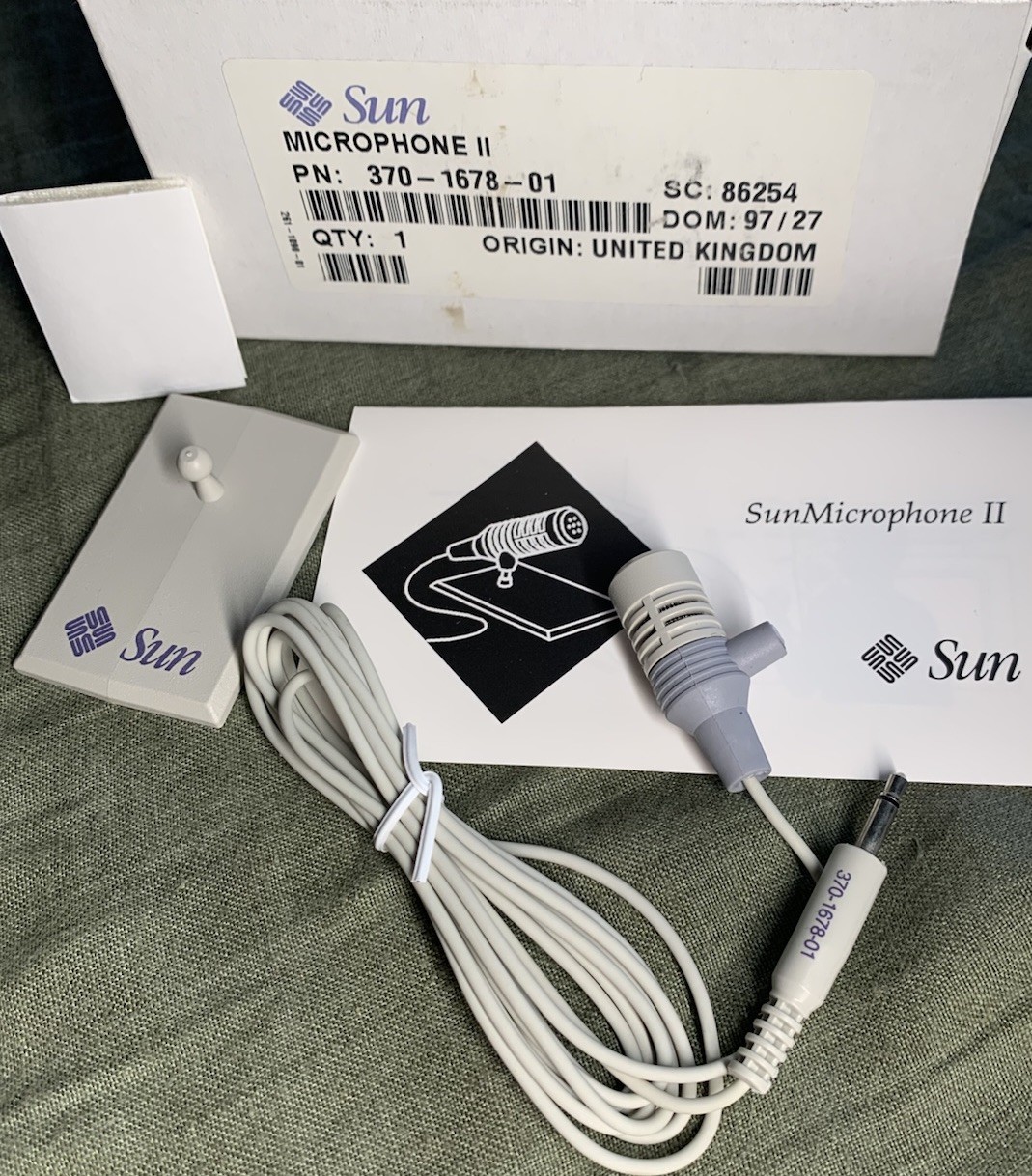 NOS Vintage (1993) Sun Microsystems Microphone II w Stand 370-1678-01, NIB