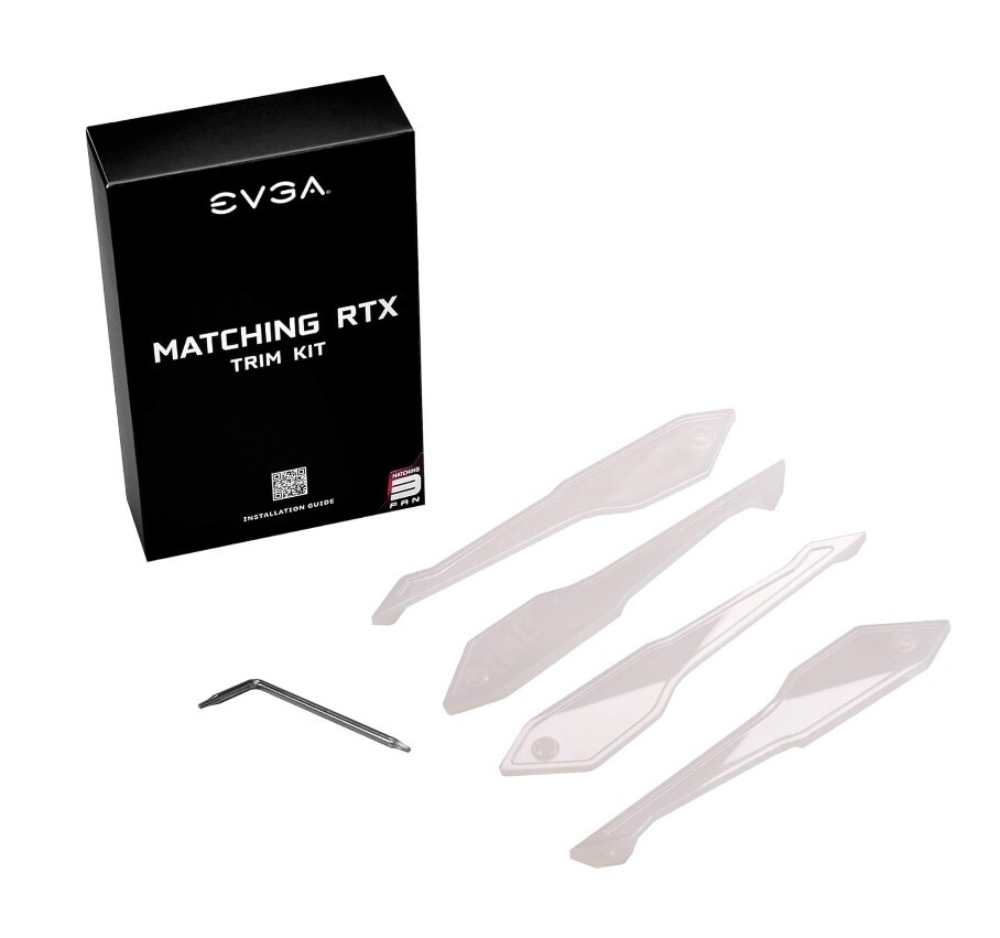 EVGA White Trim Kit for EVGA 20-Series FTW3 Cards 100-TK-K3W0-LR 