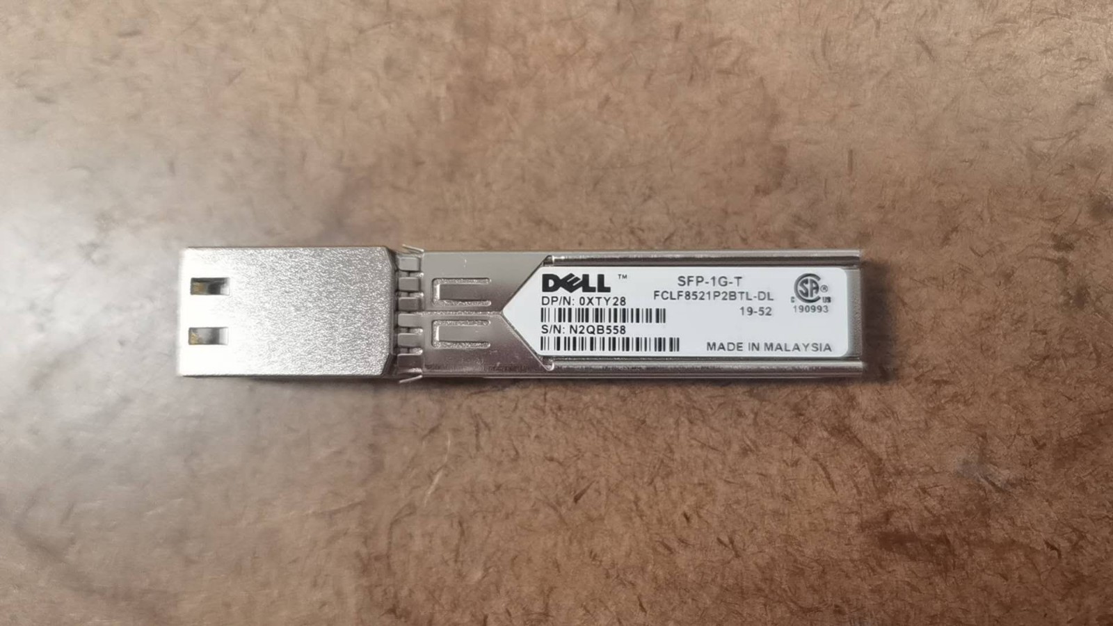 Dell 0XTY28 XTY28 SFP-1G-T  1GB BASE-T CAT5 RJ45 SFP Transceiver