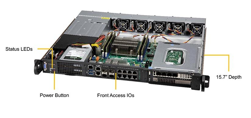 SuperMicro SYS-1019D-4C-RDN13TP+  1U Server - CSE-515M-R601+ X11SDW-4C-TP13F+