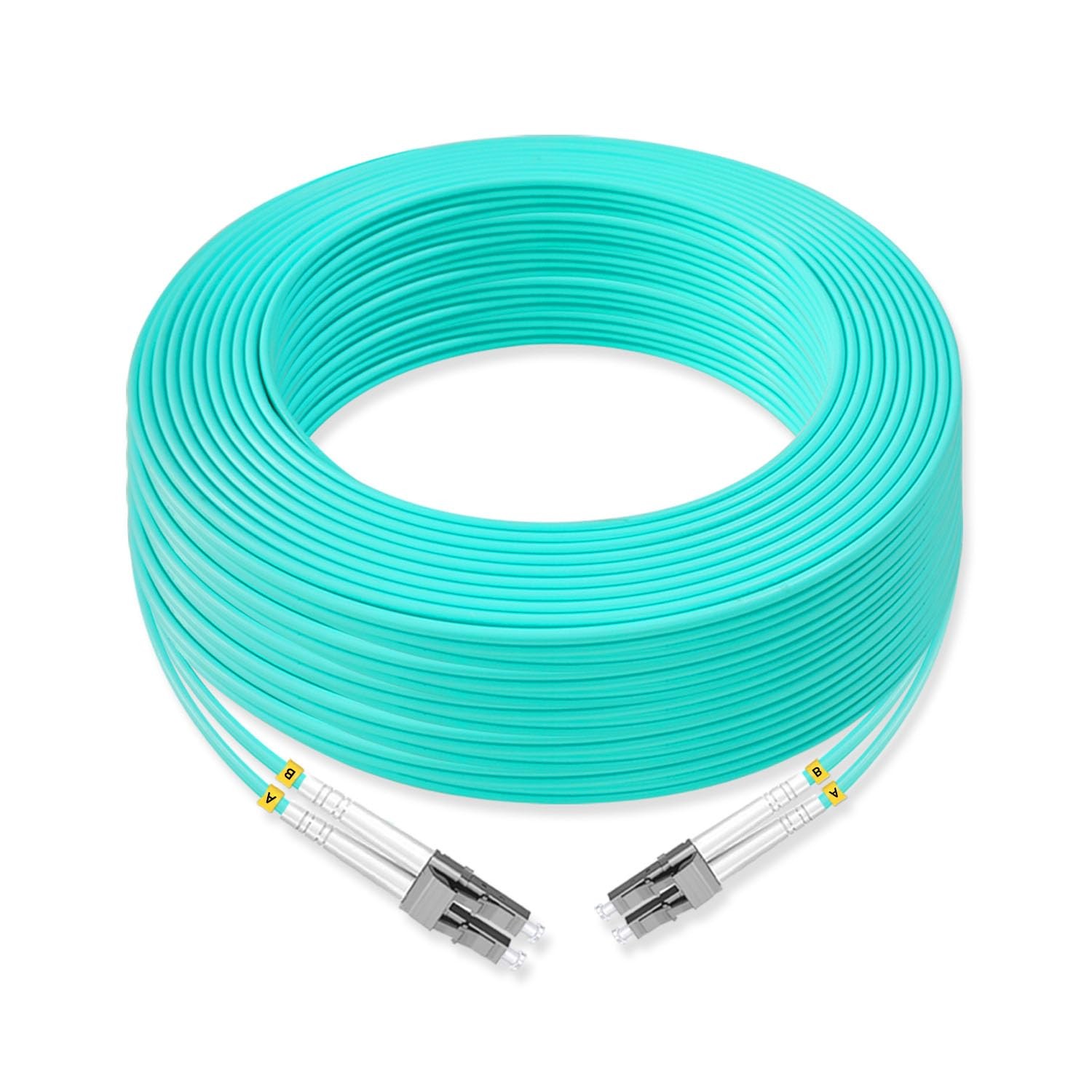 Lebrudos 1Pcs 30 Meter Multi-Mode Fiber Optic Patch Cord LC UPC to LC UPC Dup...