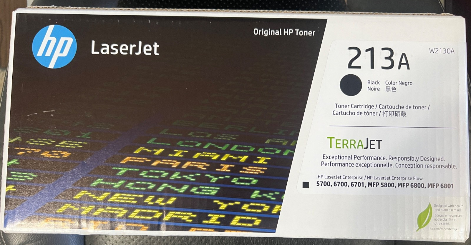 New, sealed, OEM HP 213A black toner (W2130A) - Excellent