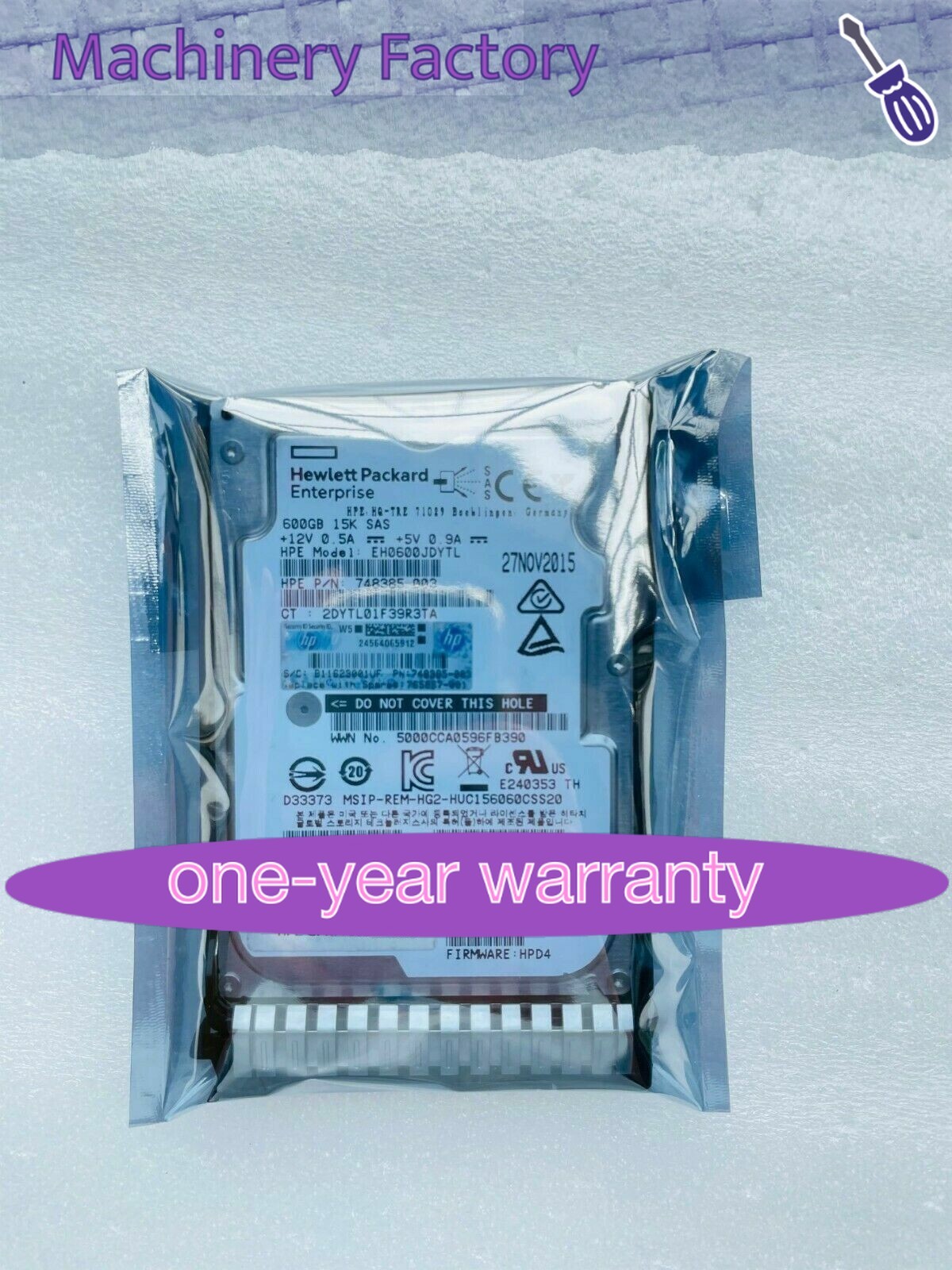 HPE 759212-B21 759548-001 600GB 12G SAS 15K 2.5 HDD ENT SC NEW FACTORY SEALED