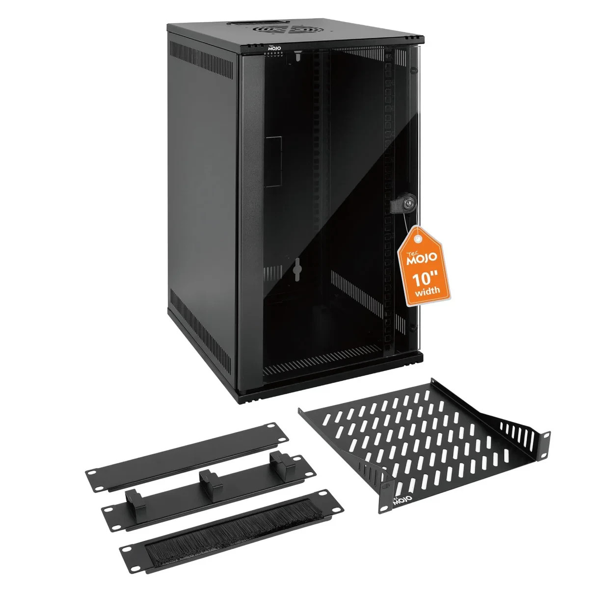 Tecmojo 12U 10" Wall Mount Network Server Rack Cabinet Glass Door #1753L Y7