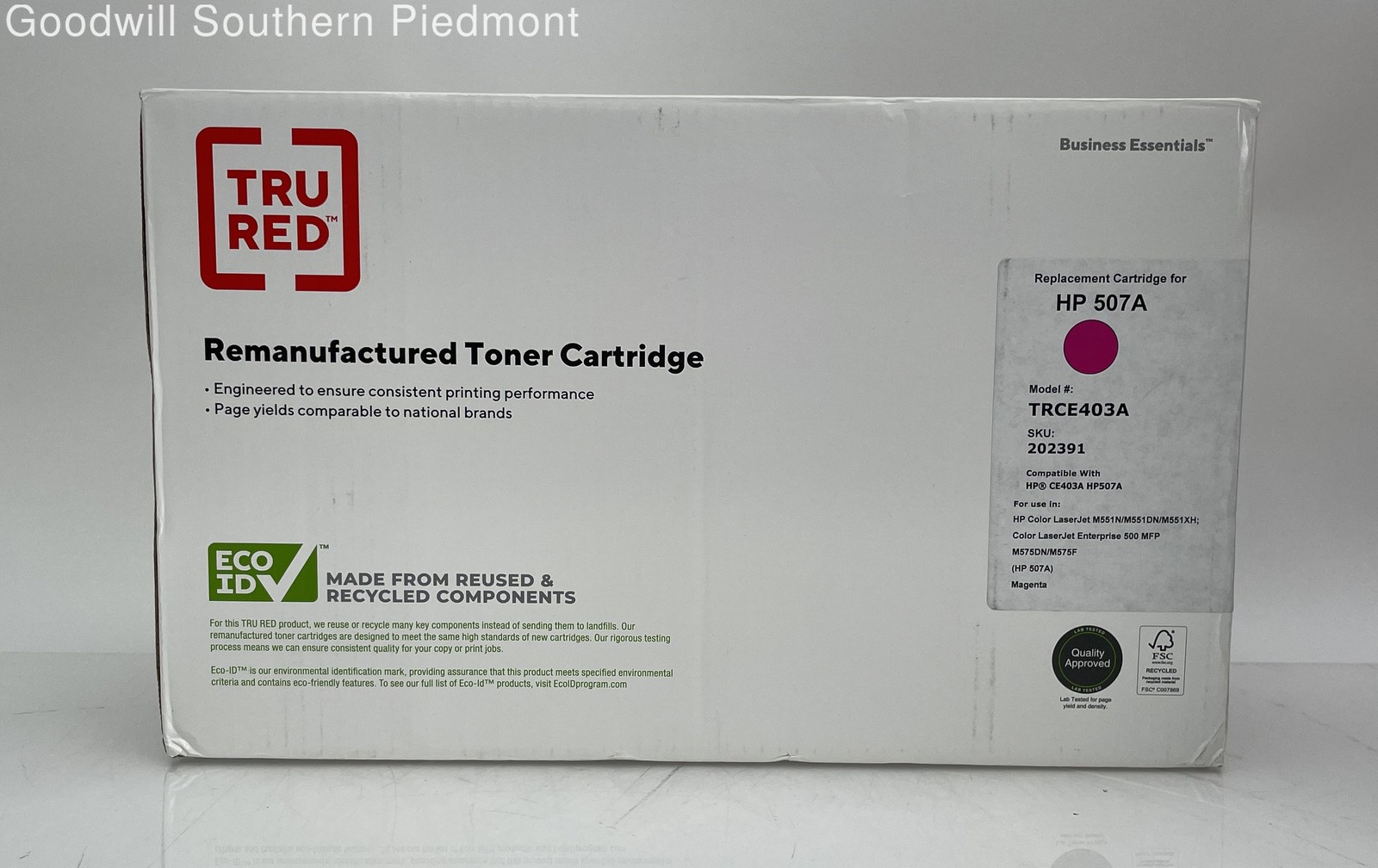 Tru Red TRCE403A Magenta Color Replacement Toner Cartridge for HP507A - Open Box