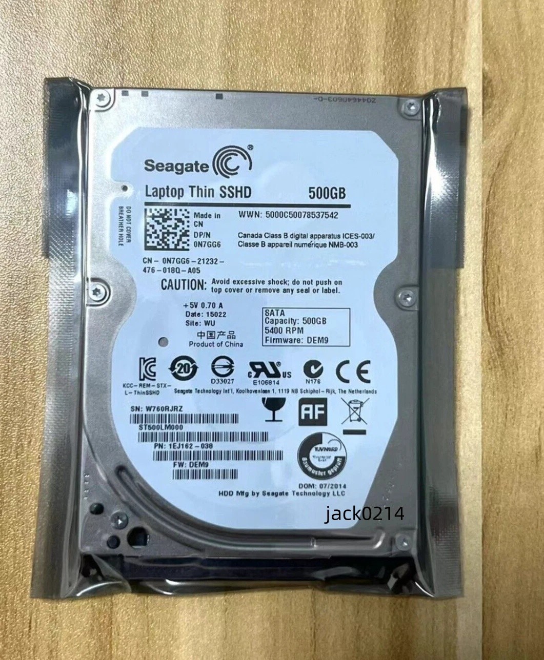 Seagate 2.5" Laptop Thin SSHD 500 GB ST500LM000 5400 8GB Hybrid HARD DRIVE