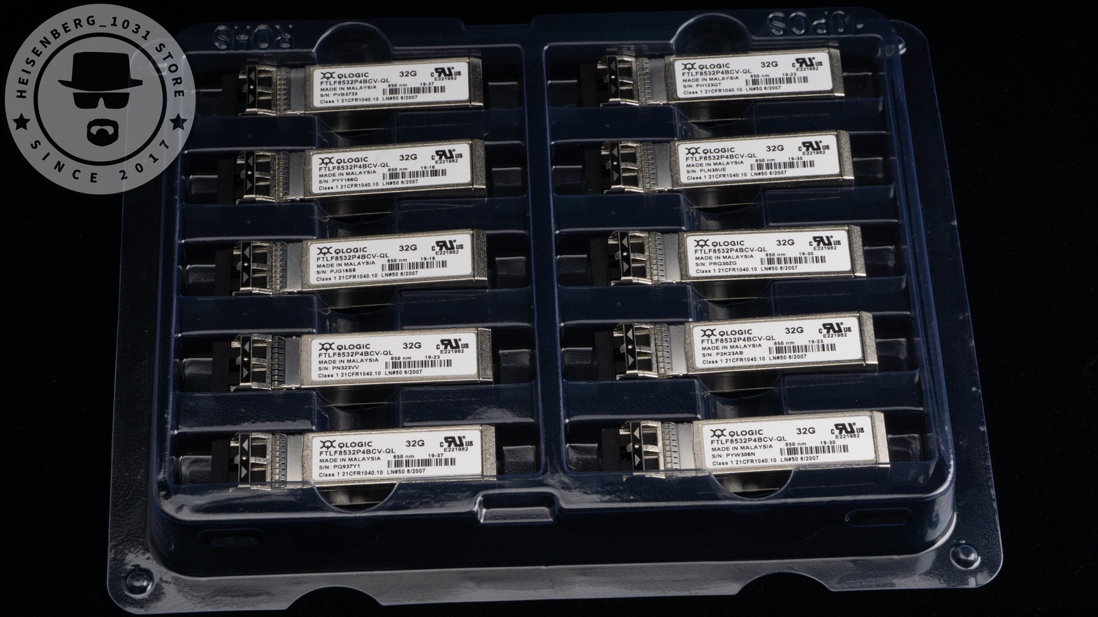 Qlogic SFP32-SR-SP FTLF8532P4BCV-QL 32GFC SFP28 SW Fibre Channel 850nm 