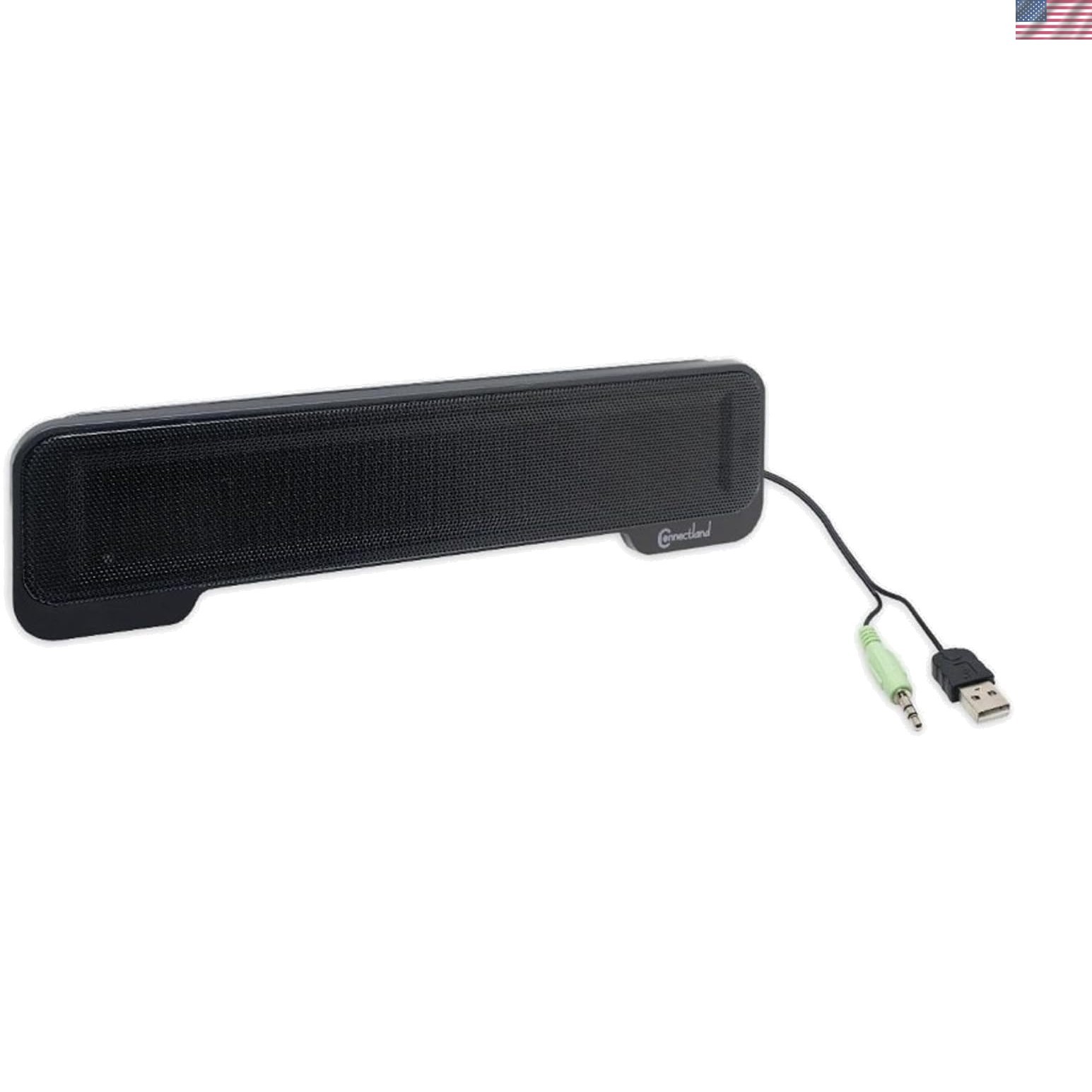 USB Powered 3.5mm Audio Laptop Speaker CL- Clip-On Soundbar - Portable Compac...