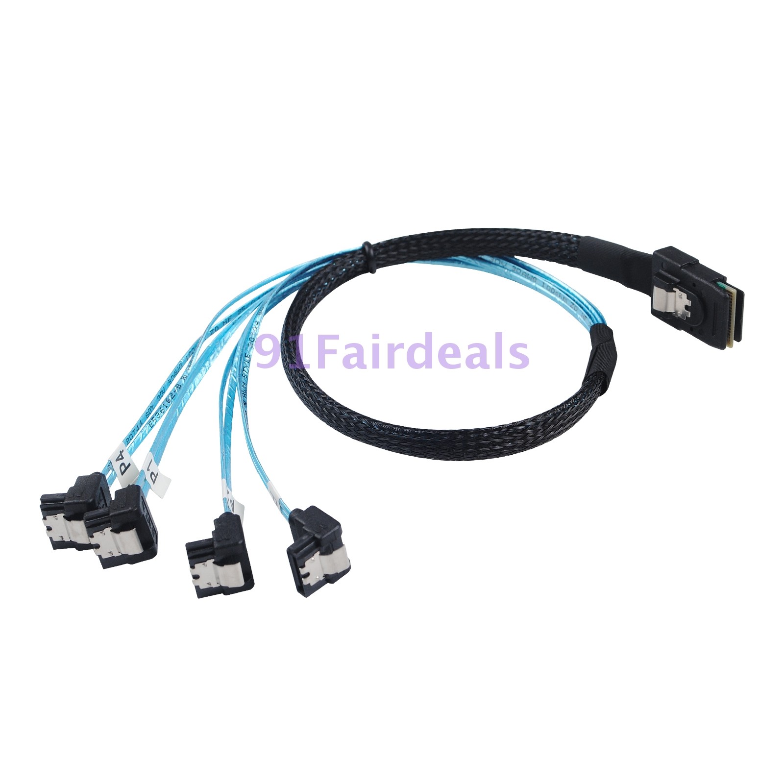 Supermicro CBL-0278L-01 Mini SAS SFF-8087 to 4x SATA right angle  90 Degree 50CM
