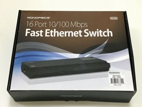 Monoprice 16 Port Fast Ethernet Switch MEH160SK 