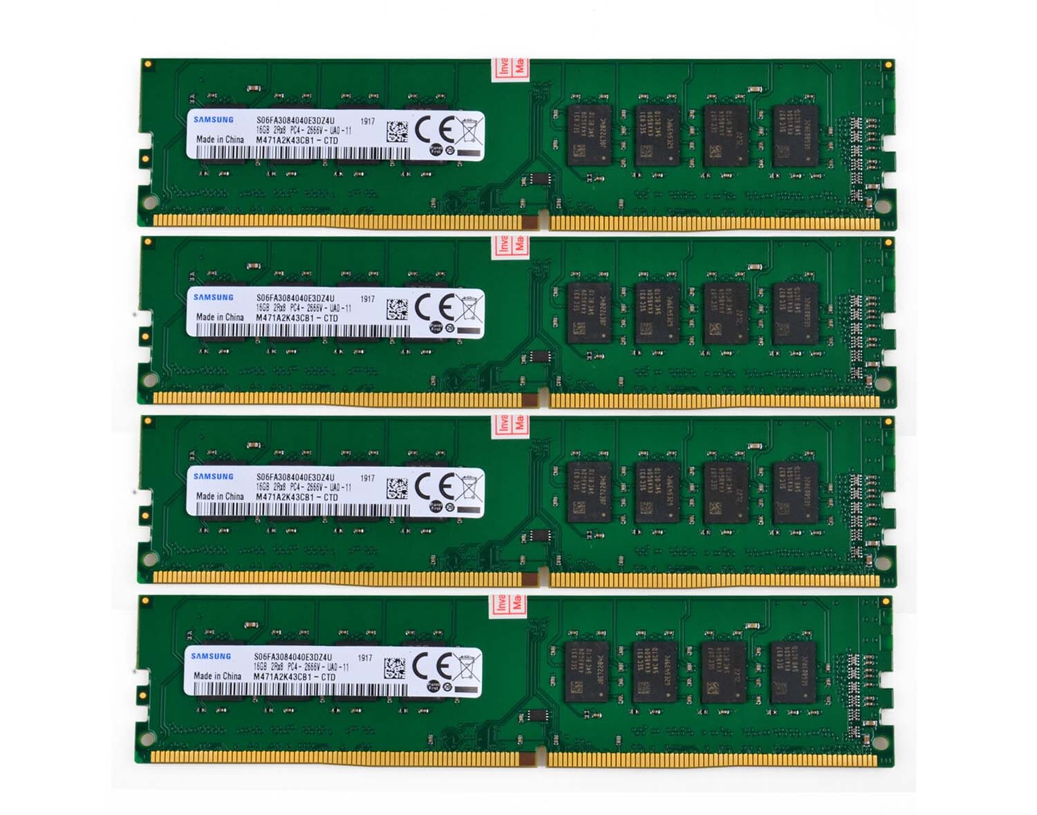 Samsung 4x 16GB PC4-2666V DDR4-21300MHz 288Pin UDIMM Desktop Memory RAM Test CPU