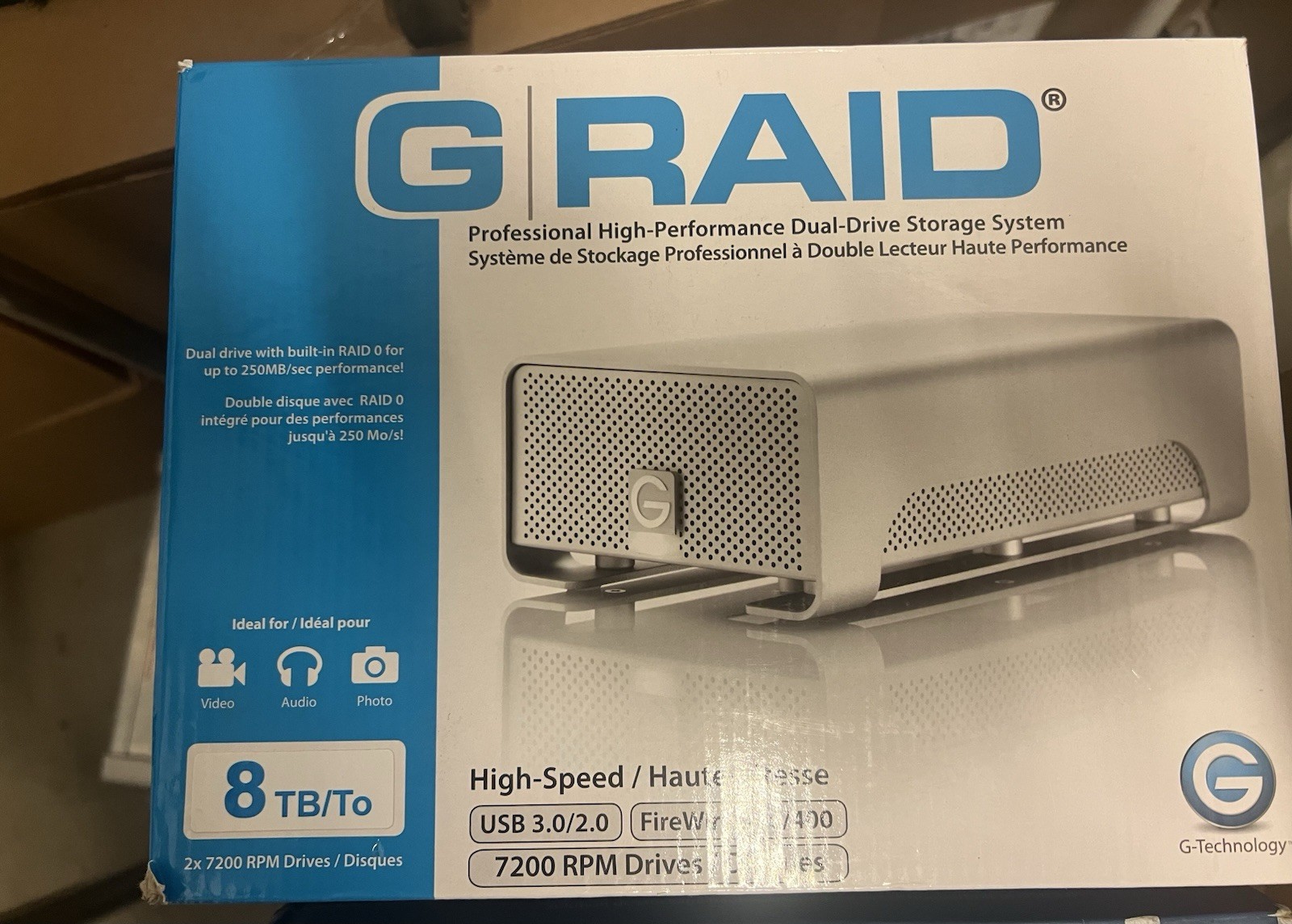 G-Technology G-RAID 8TB (2 x 4TB) Dual-Drive External Hard Drive RAID Array