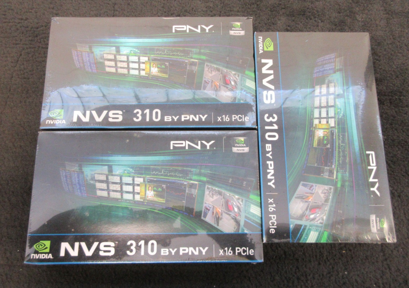 Lot of 3 PNY NVIDIA NVS 310 1GB Graphic Card  DVI VCNVS310DVI-1GB-PB