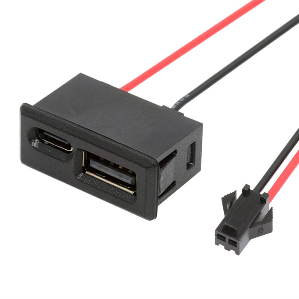 2.54mm Pitch 2Pin to USB 2.0/USB C Flush Mount Charging Port Conversion Adapter