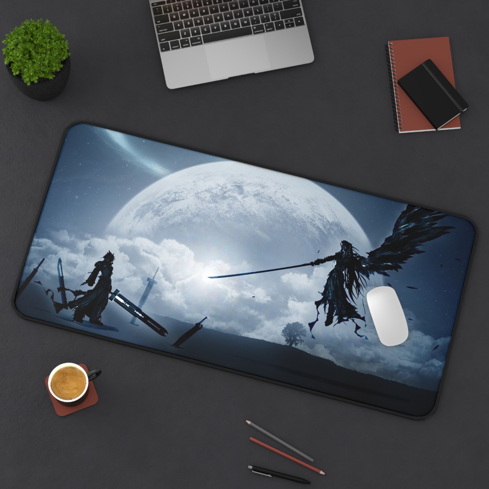Cloud and Sephiroth Moon Final Fantasy 7 Remake FF7 Gaming Desk Mat Mouse Pad