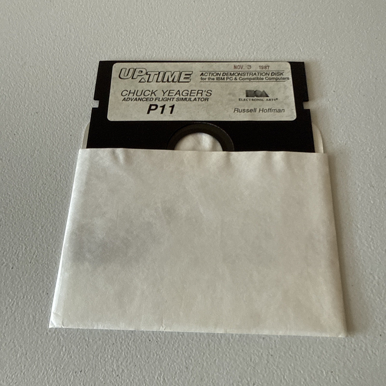 Chuck Yeager Advanced Flight Simulator P11 Video Game on 5.25" Floppy Disk