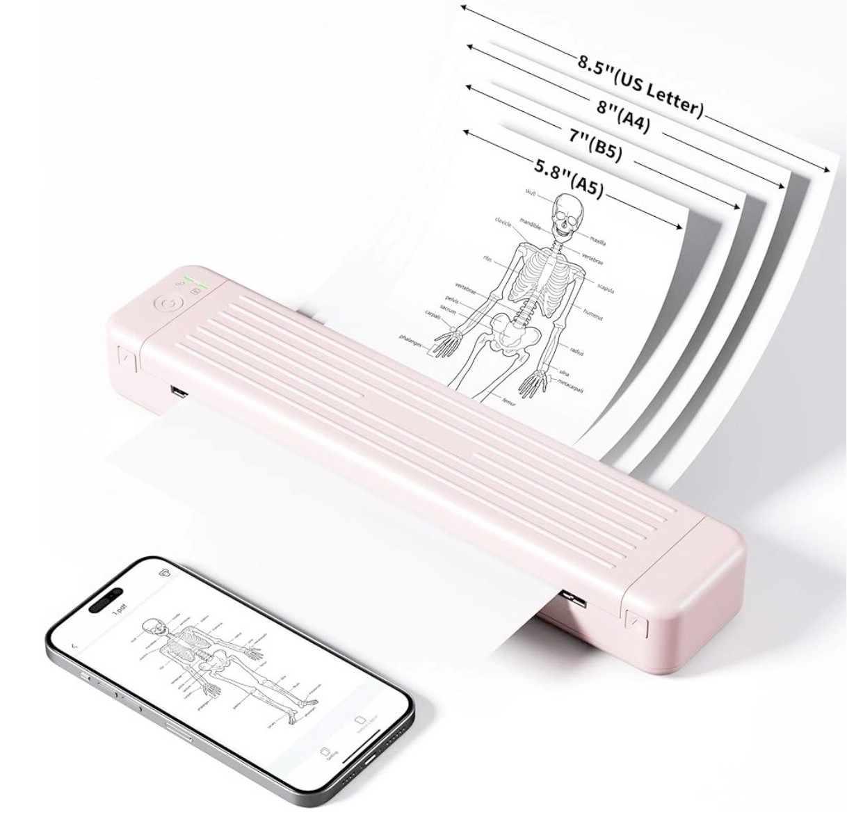 Itari P831 Portable Wireless Printer for Travel ~Thermal Transfer~ Pink *6424B3C