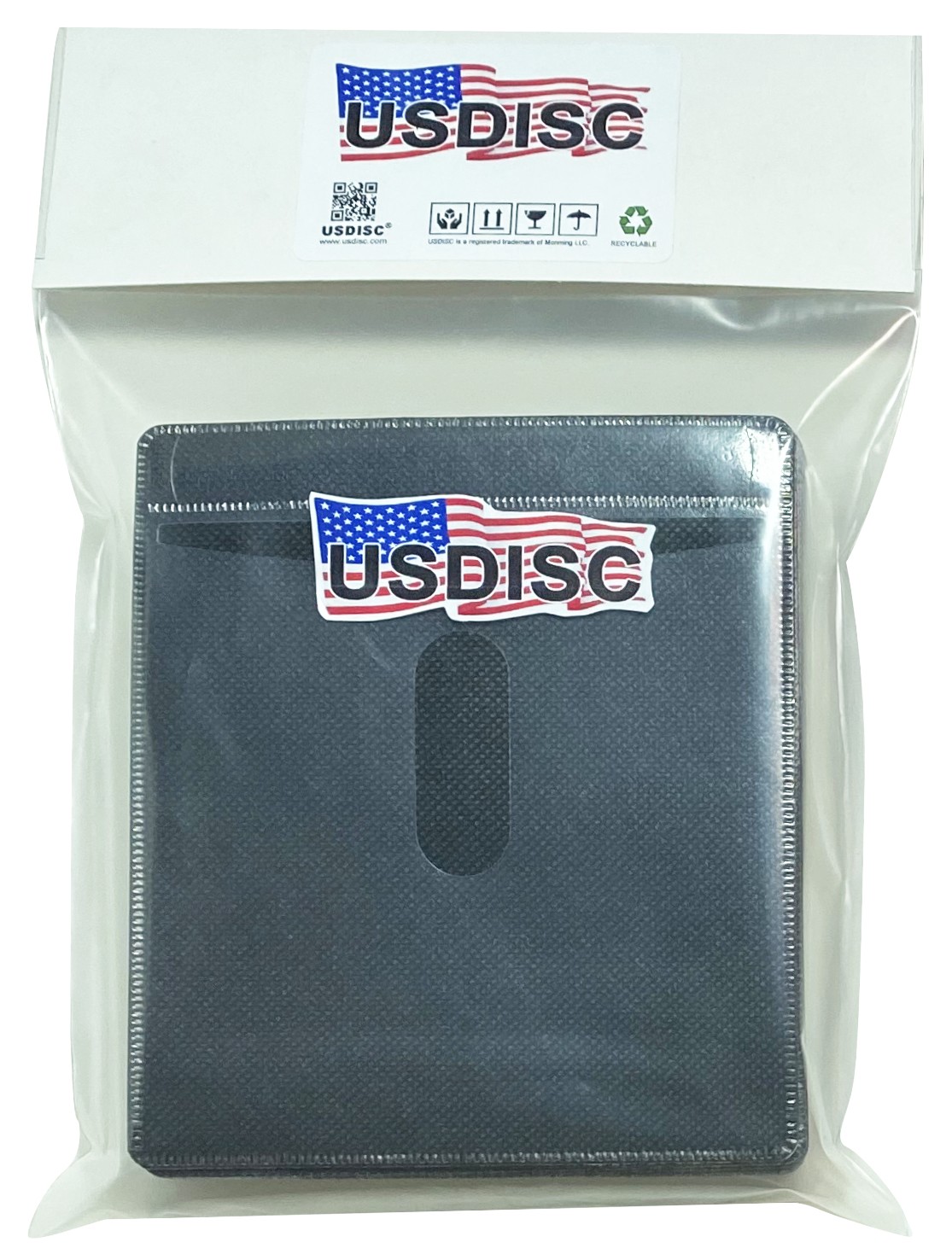 USDISC Plastic Sleeves, Double-sided 2 Disc (Black) Lot