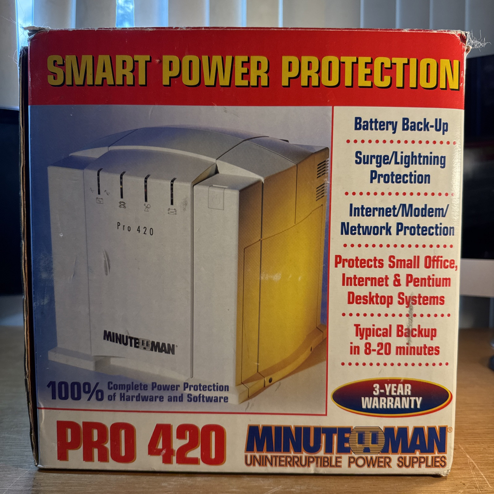 Minuteman Pro 420 UPS Uninterruptible Power Supply 120 VAC 1-Phase 420VA/260W