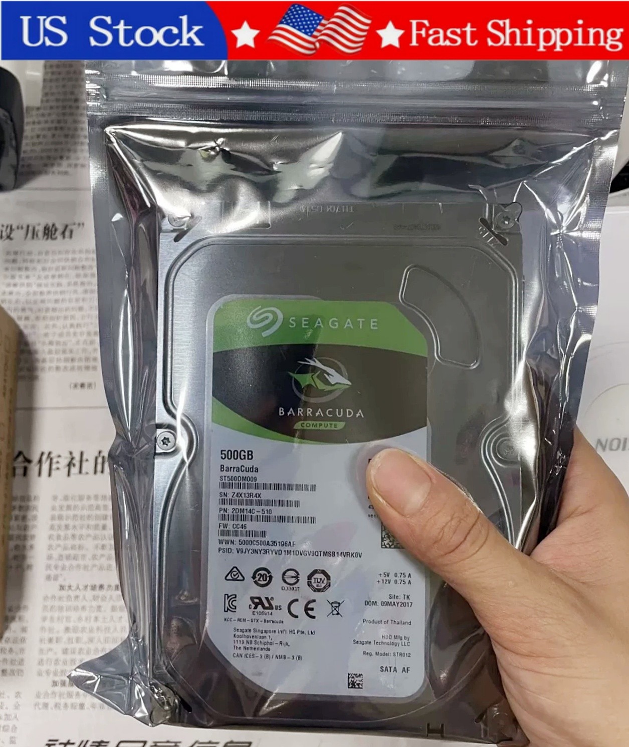 New Seagate ST500DM009 Barracuda 500GB 7200RPM 32MB Cache SATA 6Gb/s 3.5" HDD